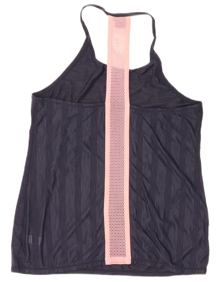 Athleta Damevest Top UK 12 Medium Navy Blue Flecked Polyester