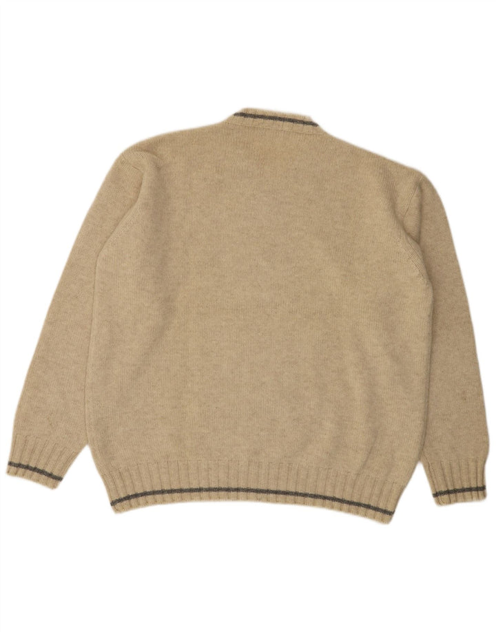 Fred Perry Herre V-hals sweater Stor Beige Uld