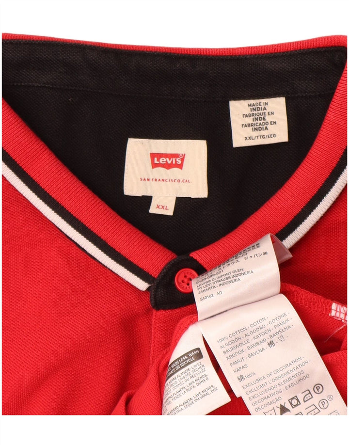 Levi's herre poloshirt 2XL rød bomuld