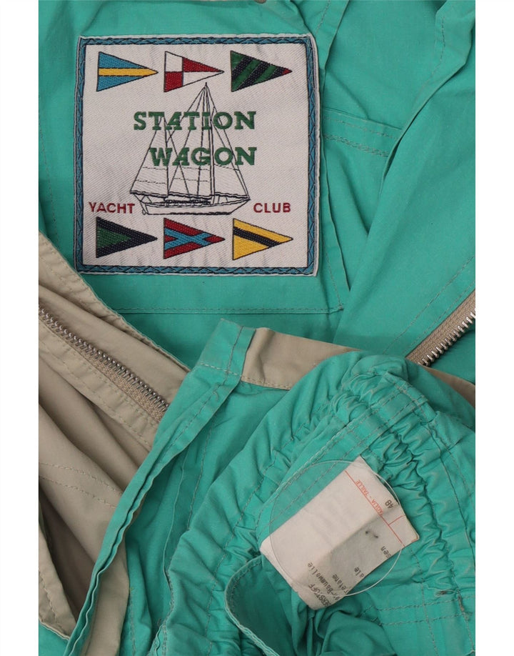 Vintage Herre Hooded Utility Jacket IT 48 Medium Grey Bomuld