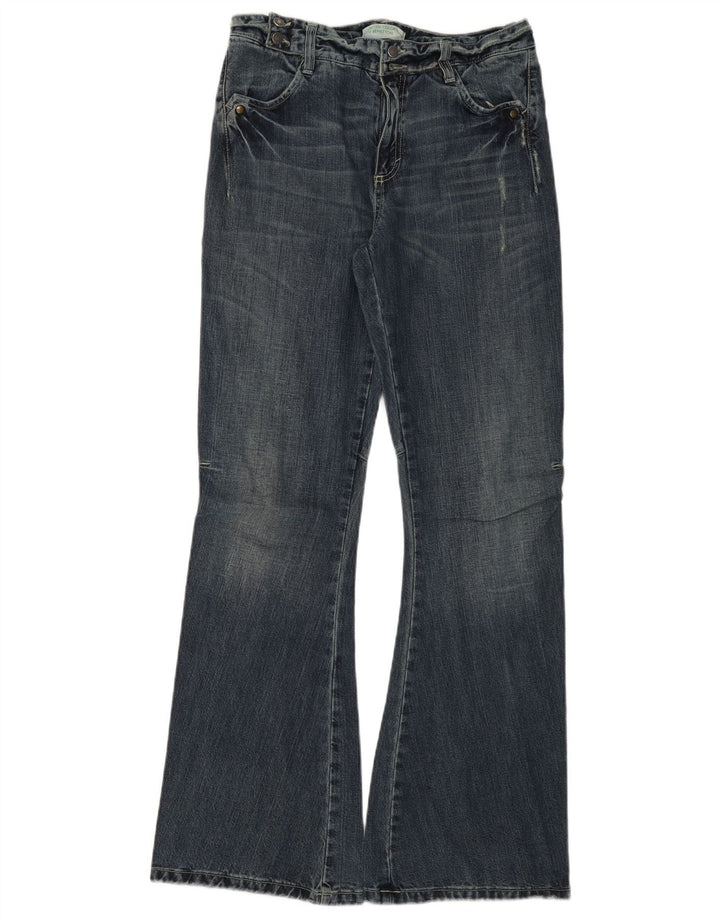 BENETTON Dame Flared Jeans W30 L32 Blå