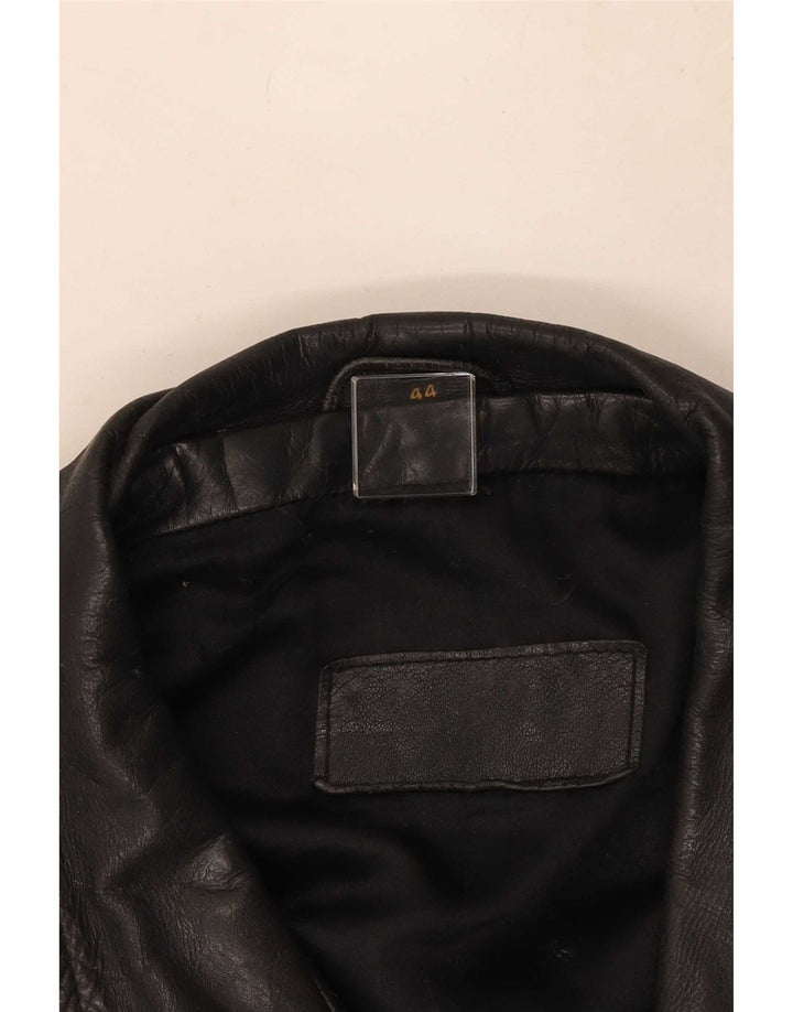Vintage Herre Læder Biker Jacket IT 44 XS Sort