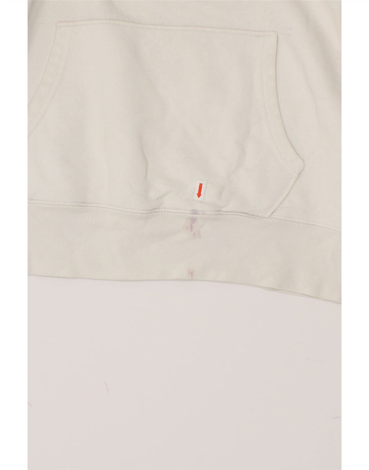LEVI'S Womens Graphic Hoodie Jumper UK 12 Medium White Cotton Vintage Levi's and Second-Hand Levi's from Messina Hembry 
