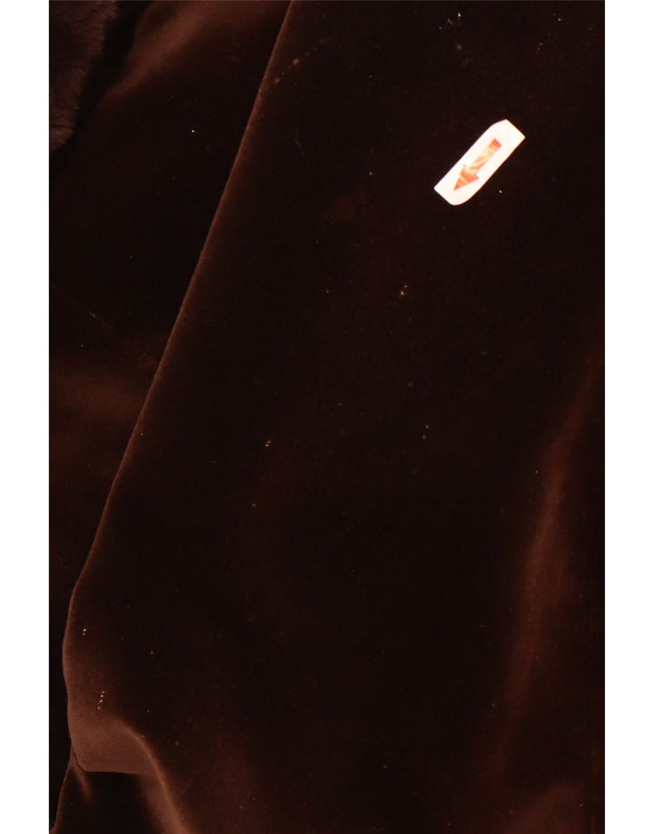 Vintage fløjlsoverfrakke til kvinder UK 10 Small Brown