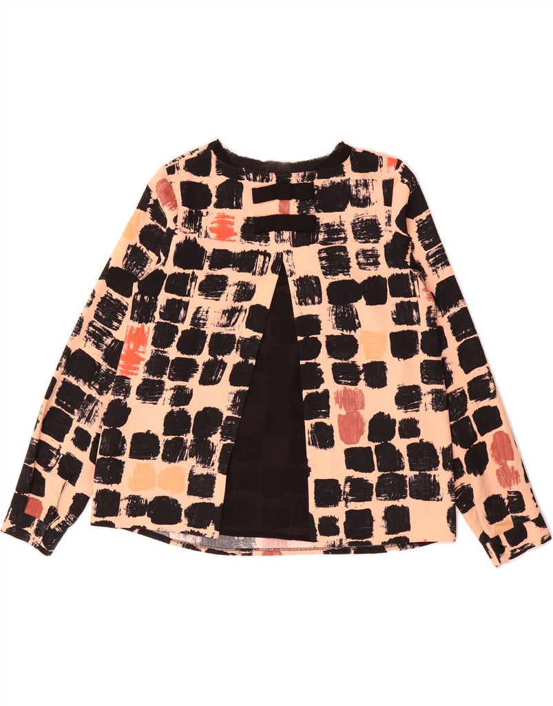 AVOCA Womens Top Long Sleeve UK 14 Medium Beige Geometric Vintage Avoca and Second-Hand Avoca from Messina Hembry 