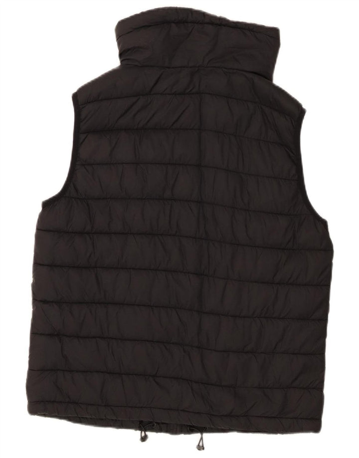 Zara Womens Polstret Gilet UK 14 Medium Black Nylon