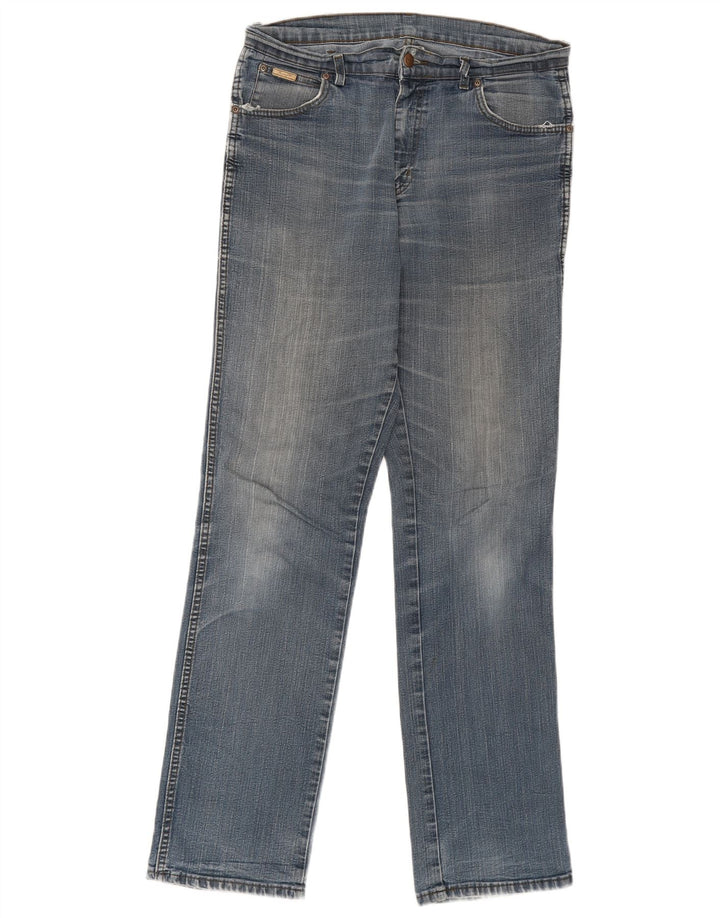 Wrangler Herre Texas Stretch Straight Jeans W34 L36 Blå Bomuld