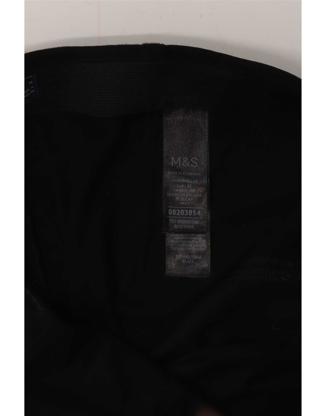 Marks & Spencer Dame Cropped Trousers UK 14 Large W30 L25 Black Polyester