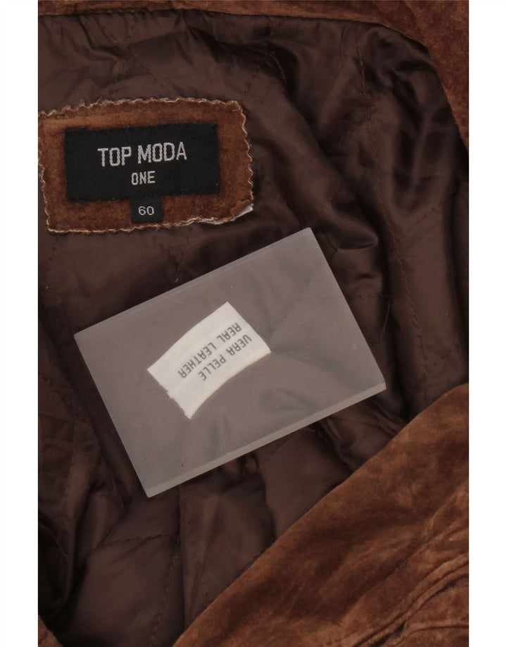 Vintage herre ruskindsjakke str. 60 3XL brunt læder