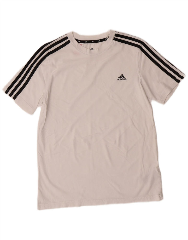 ADIDAS Boys T-Shirt Top 13-14 Years White Cotton