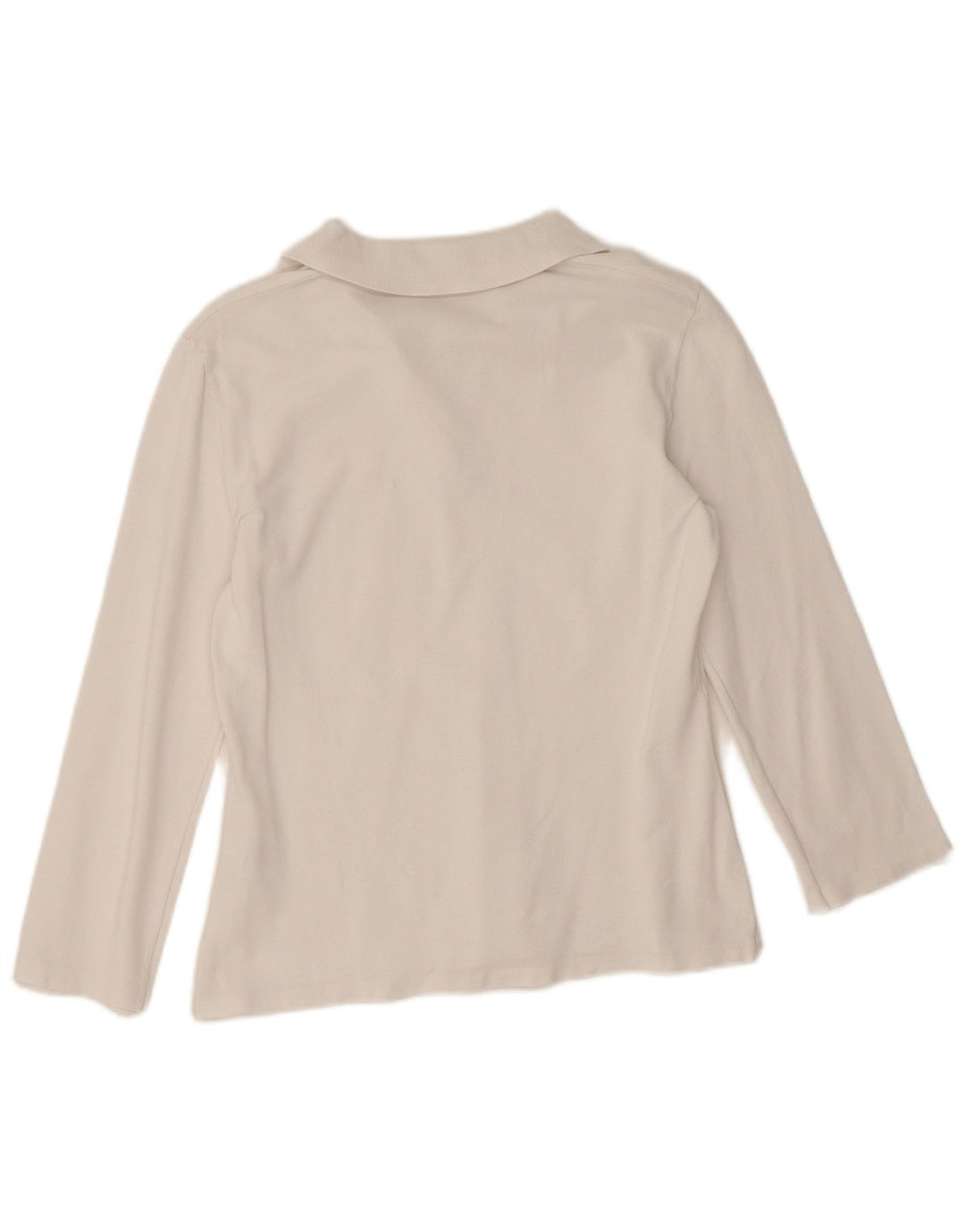 Benetton langærmet polotrøje til kvinder UK 12 Medium White