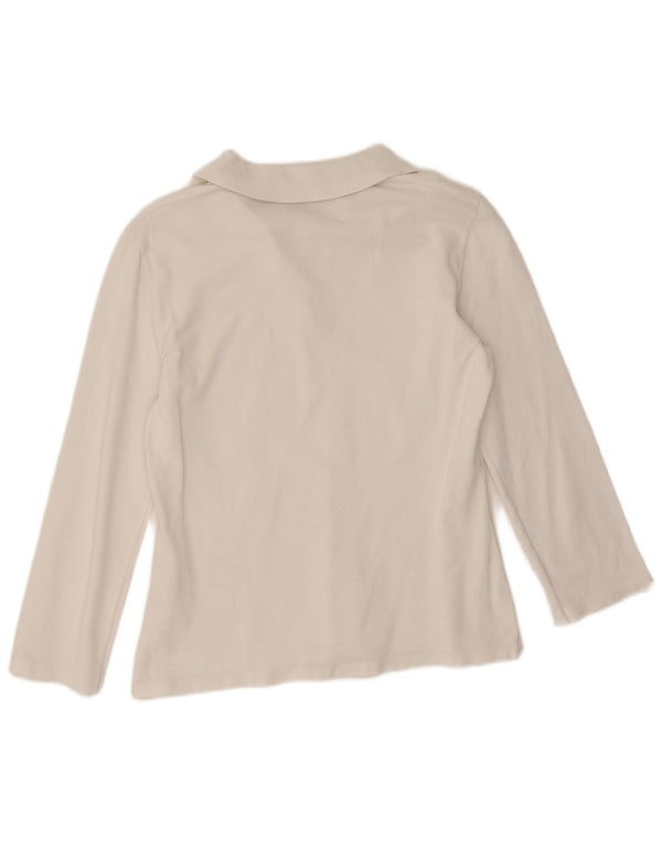 Benetton langærmet polotrøje til kvinder UK 12 Medium White