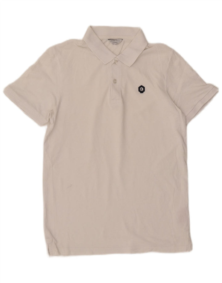 Jack & Jones herre poloskjorte lille hvid bomuld