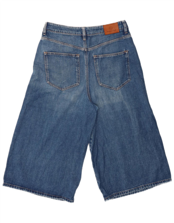 Massimo Dutti Dame Bermuda Denim Shorts EU 38 Small W28 Blue