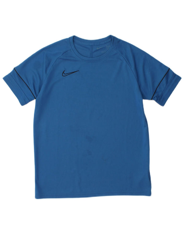 NIKE Boys Dri Fit T-Shirt Top 13-14 år XL Blå Polyester Sports