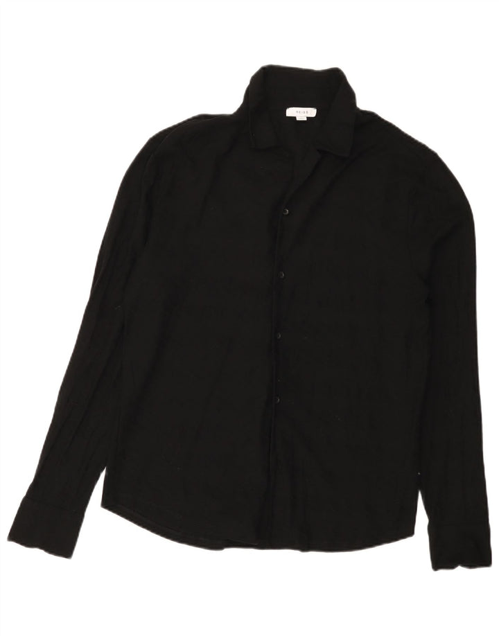 Reiss herreskjorte medium sort geometrisk bomuld