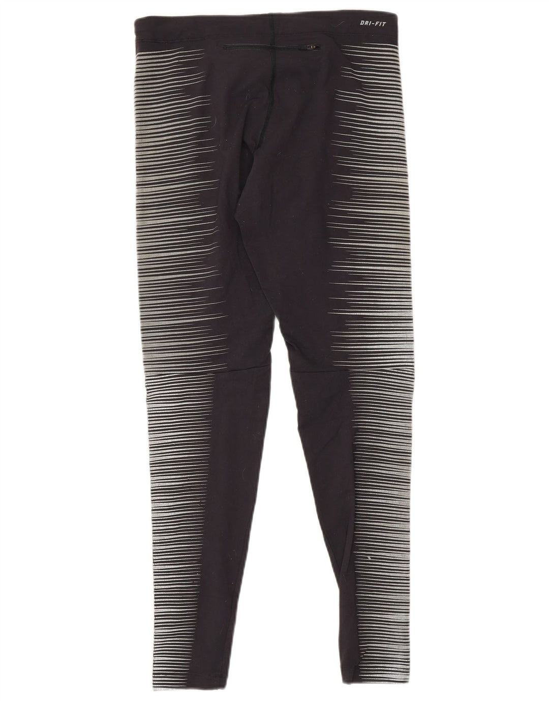 NIKE Dame Dri Fit Leggings UK 8 Small Grey Pinstripe Nylon