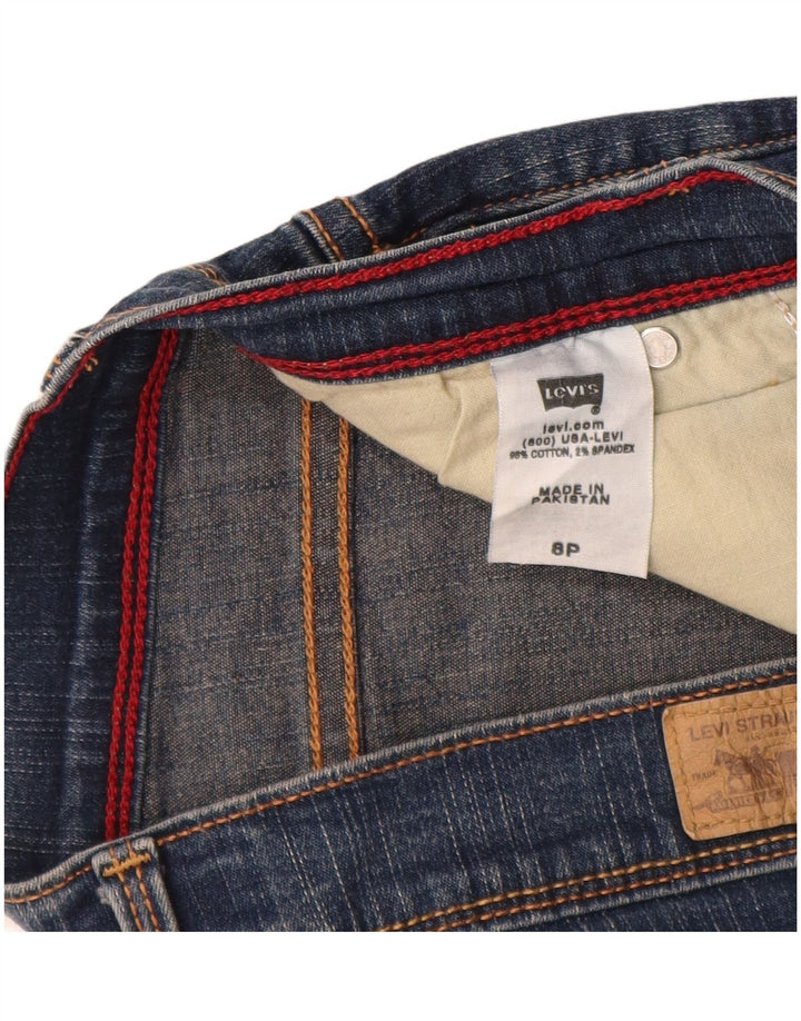 LEVI'S kvinders højtaljede capri jeans US 8 medium W26 L17 marineblå bomuld