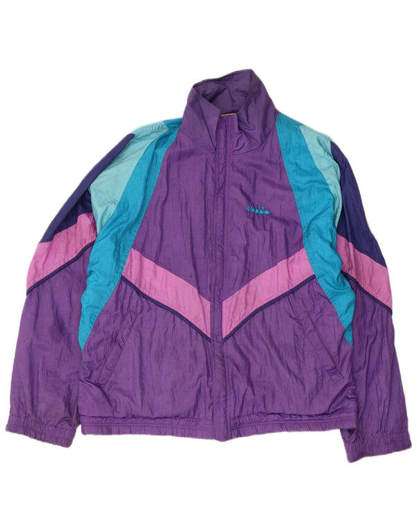 Diadora Træningsdragt til mænd Topjakke Medium Lilla Colourblock Polyamid