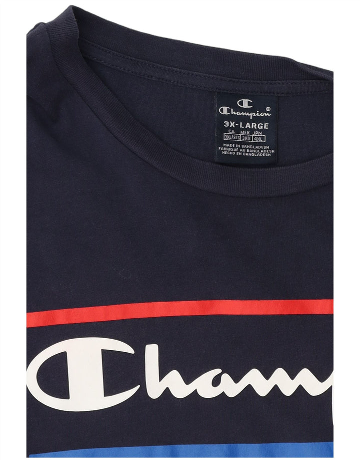 Champion Herre grafisk T-shirt top 3XL marineblå