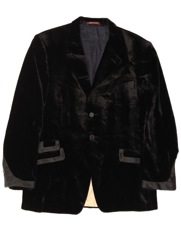 Paul Smith Herre 2-knap Velour Blazer Jacket UK 44 2XL Sort Viscose