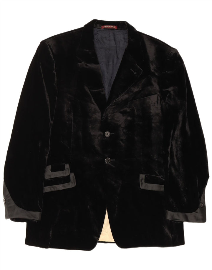 Paul Smith Herre 2-knap Velour Blazer Jacket UK 44 2XL Sort Viscose