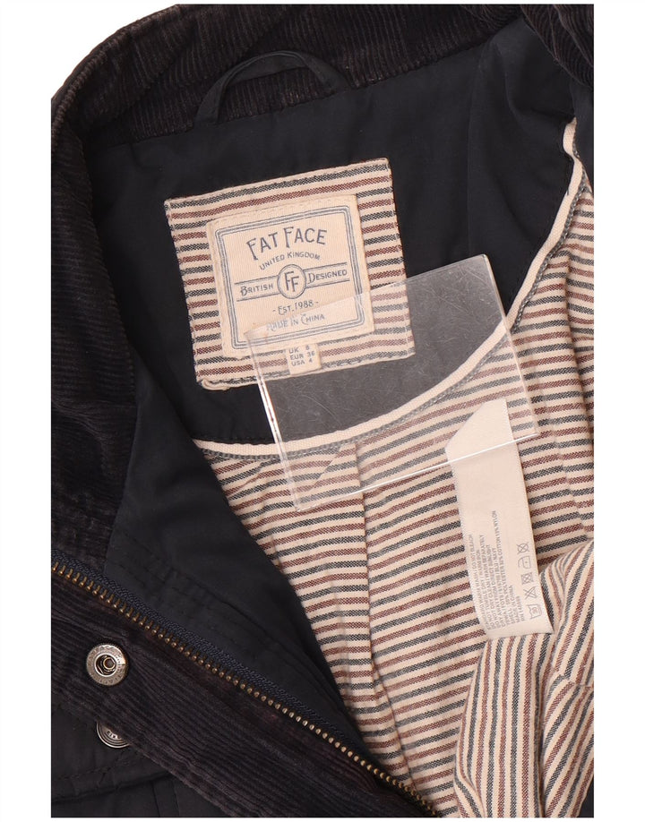Fat Face Dame Quilted Jacket UK 8 Small Navy Blue Polyester