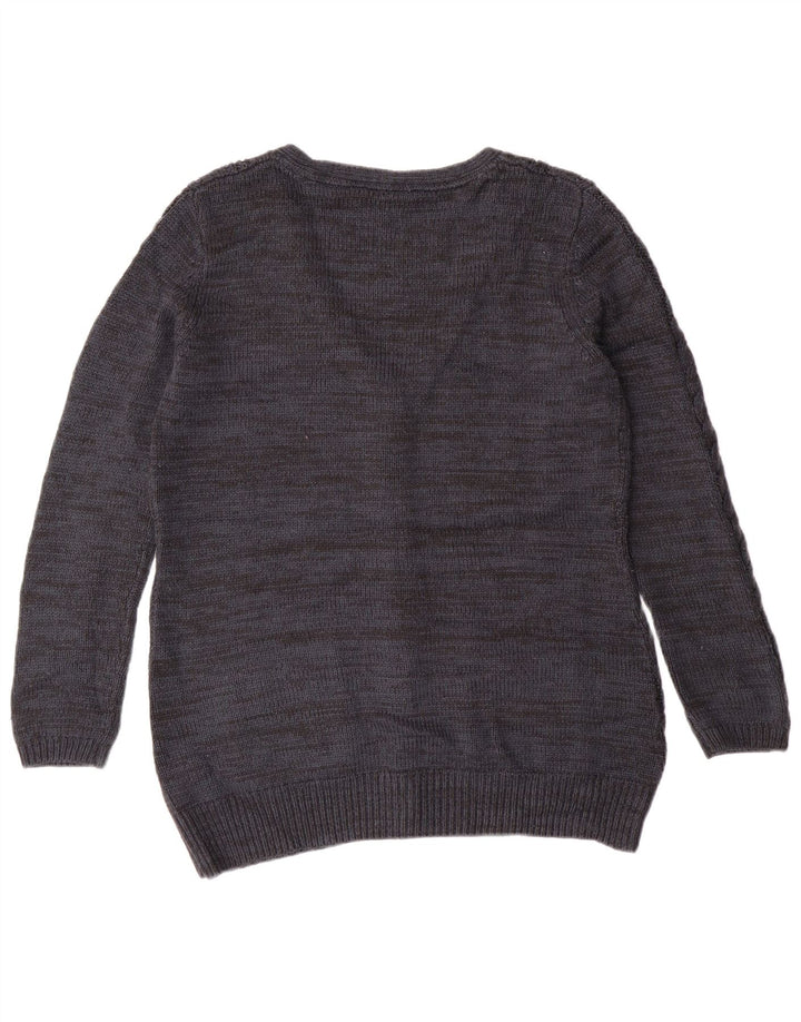 Fat Face Dame Cardigan Sweater UK 14 Large Navy Blue Cashmere Classic