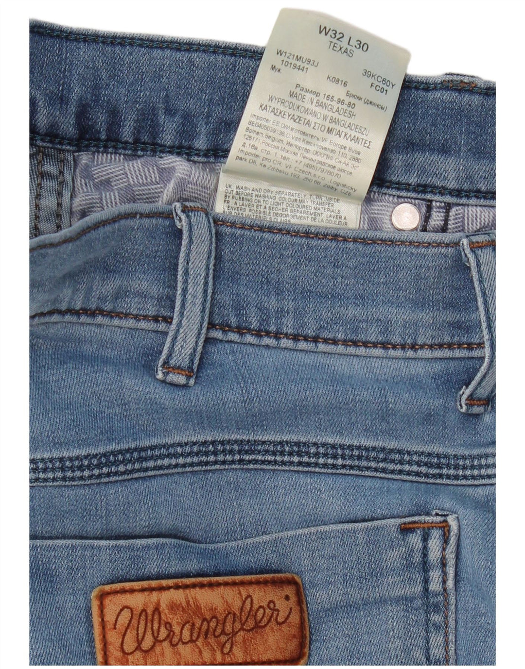 WRANGLER Herre Texas Straight Jeans W32 L30 Blå Bomuld