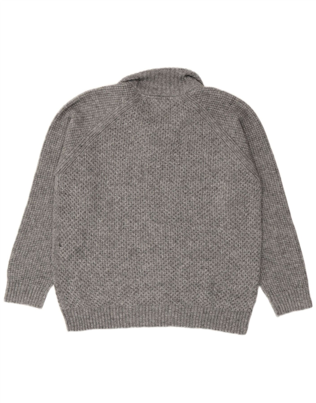Marks & Spencer Herre Regular Fit Zip Neck Jumper Sweater XL Grå Akryl