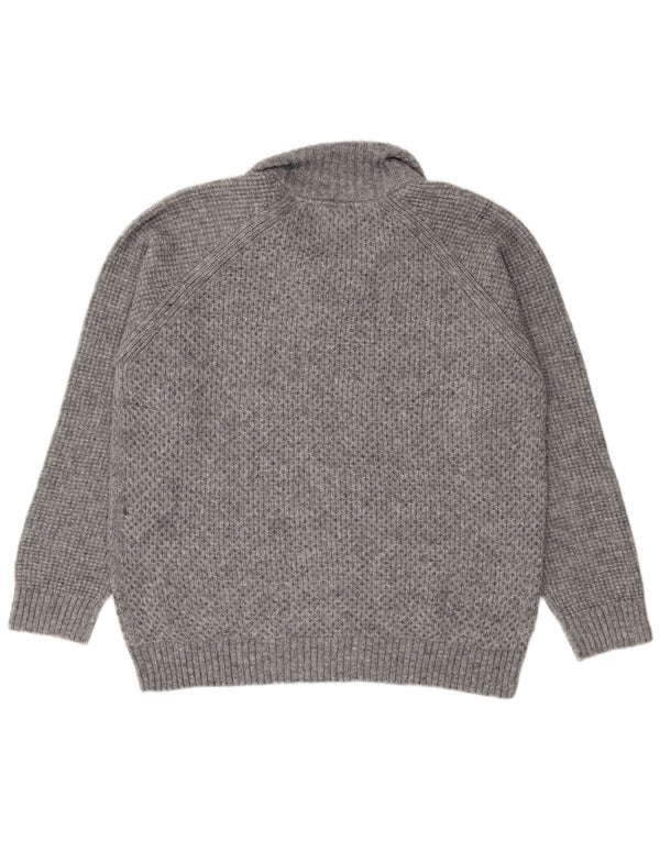 Marks & Spencer Herre Regular Fit Zip Neck Jumper Sweater XL Grå Akryl