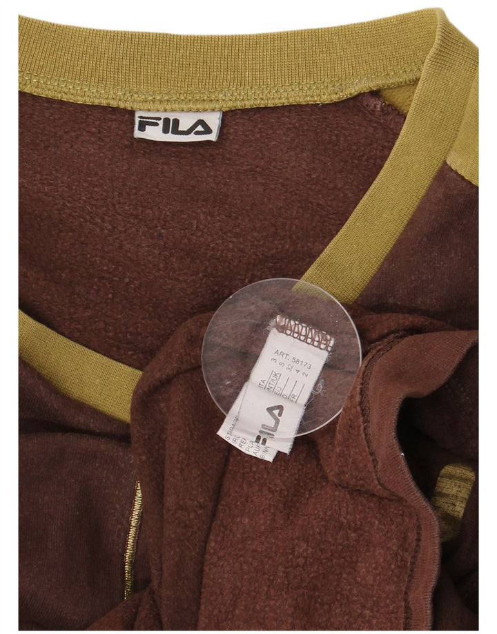 FILA Grafisk sweatshirt til mænd, lille brun colourblock bomuld