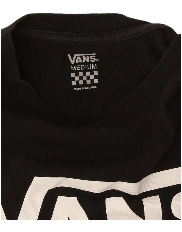 Vans Dame Crop Grafisk T-Shirt Top UK 12 Medium Sort