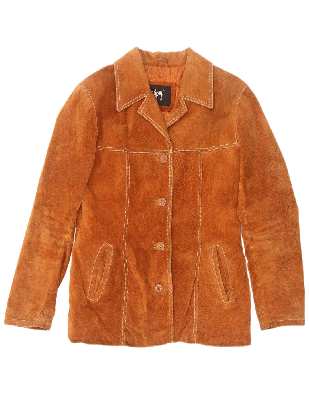 Gipsy Dame Ruskindsjakke UK 14 Medium Brun Læder