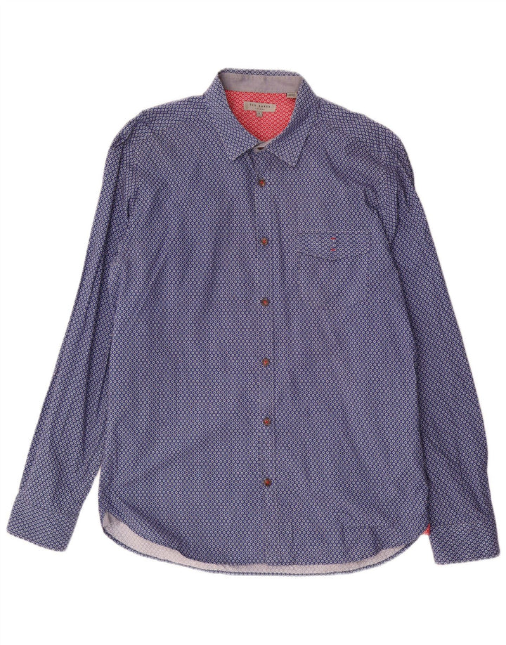 Ted Baker Herreskjorte str. 4 Large Blue Spotted Cotton