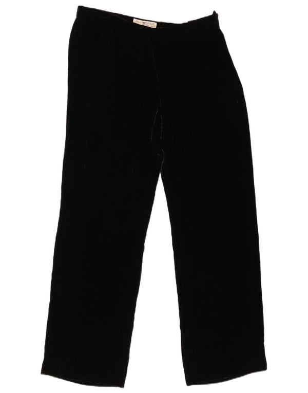 Blunauta kvinders brede ben fløjl Casual bukser IT 42 Medium W30 L27 Sort