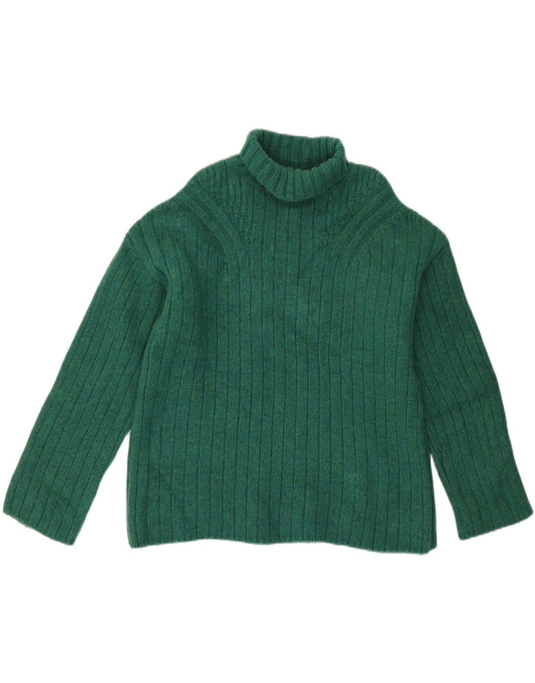 Jigsaw Dame Roll Neck Jumper Sweater UK 14 Medium Green Wool