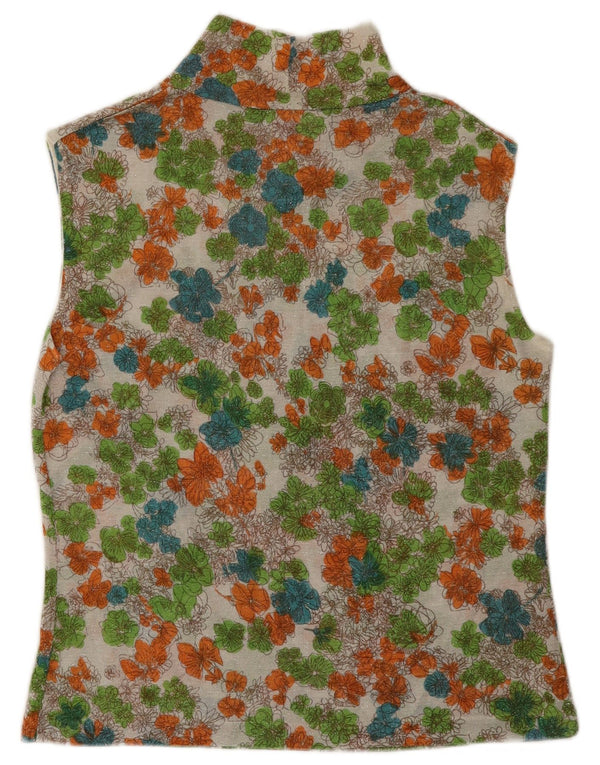 Vintage Dame Vest Top UK 16 Large Multicolored Floral