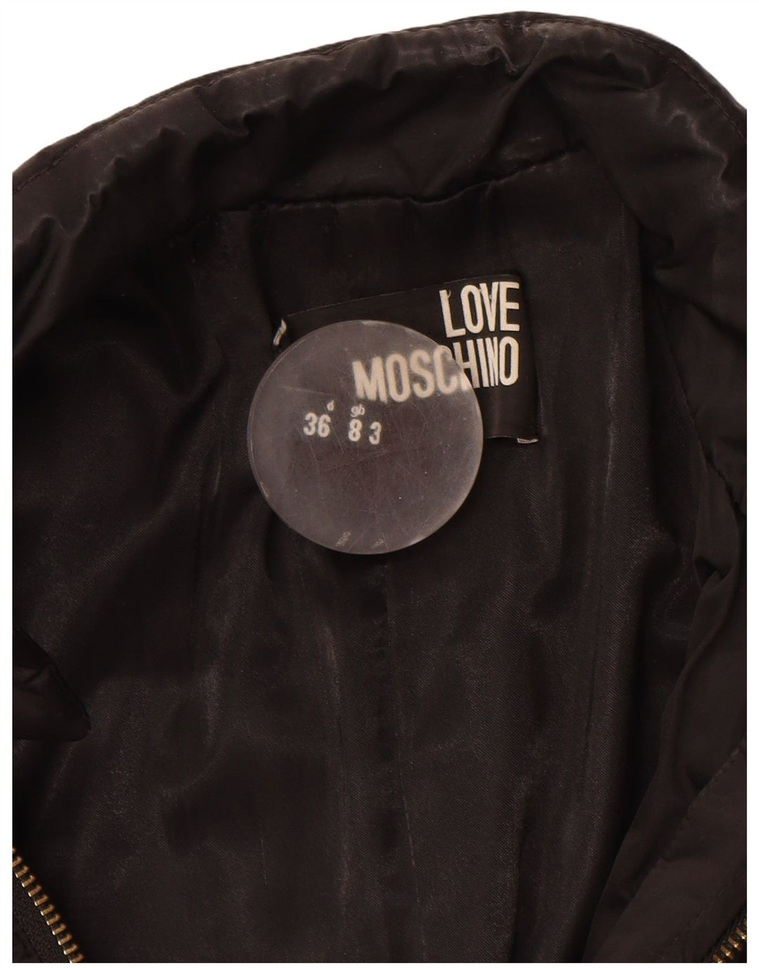 Moschino Dame Overfrakke UK 8 Lille Sort Polyester