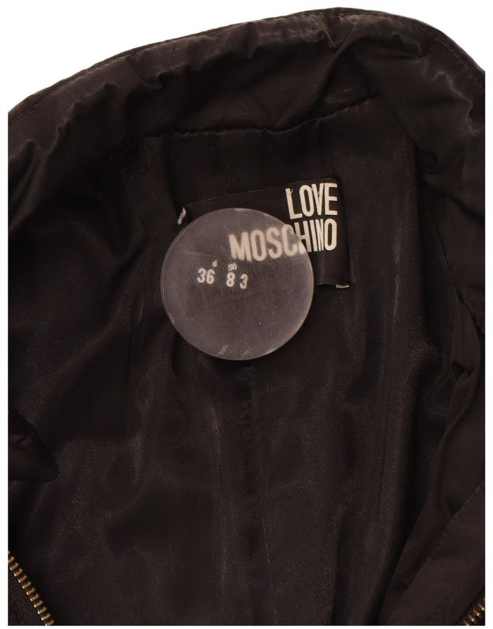 Moschino Dame Overfrakke UK 8 Lille Sort Polyester