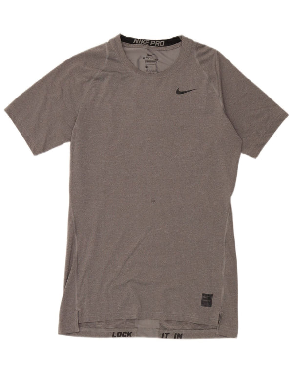Nike Herre Dri Fit T-Shirt Top Stor Grå Polyester