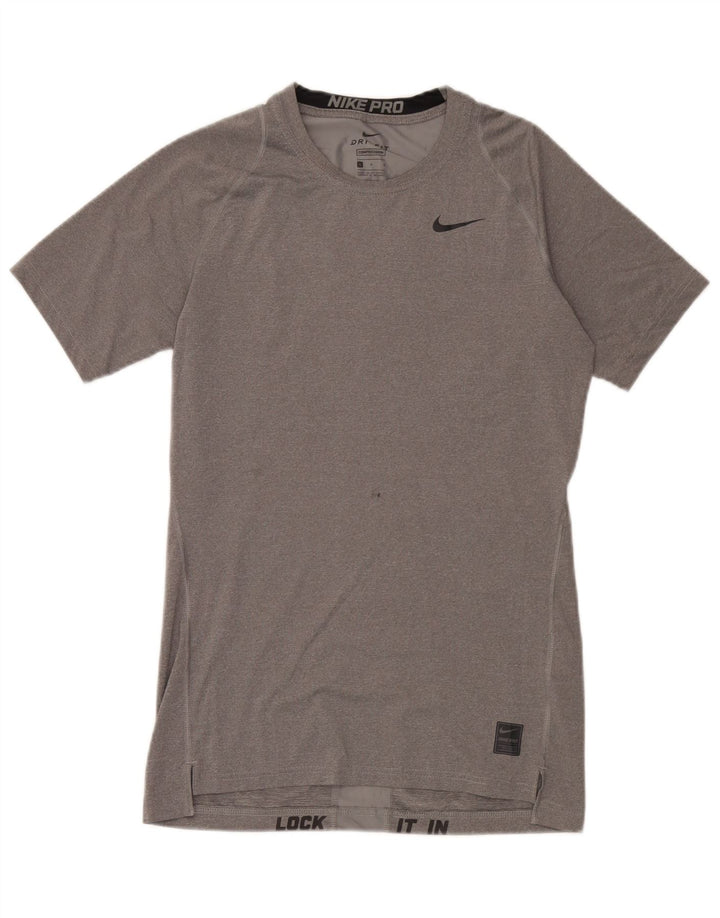 Nike Herre Dri Fit T-Shirt Top Stor Grå Polyester