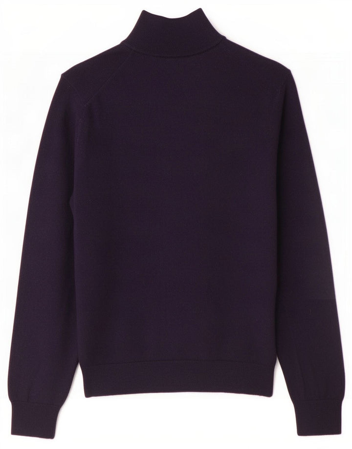 Gant Herre Zip Neck Jumper Sweater Large Navy Blue Uld