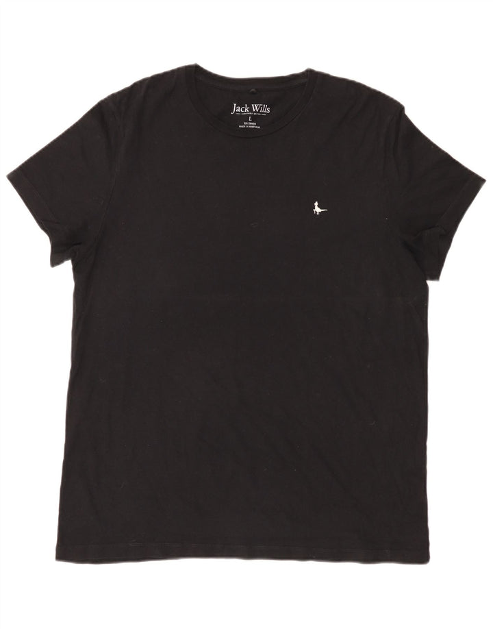 Jack Wills Herre T-Shirt Top Stor Sort Bomuld