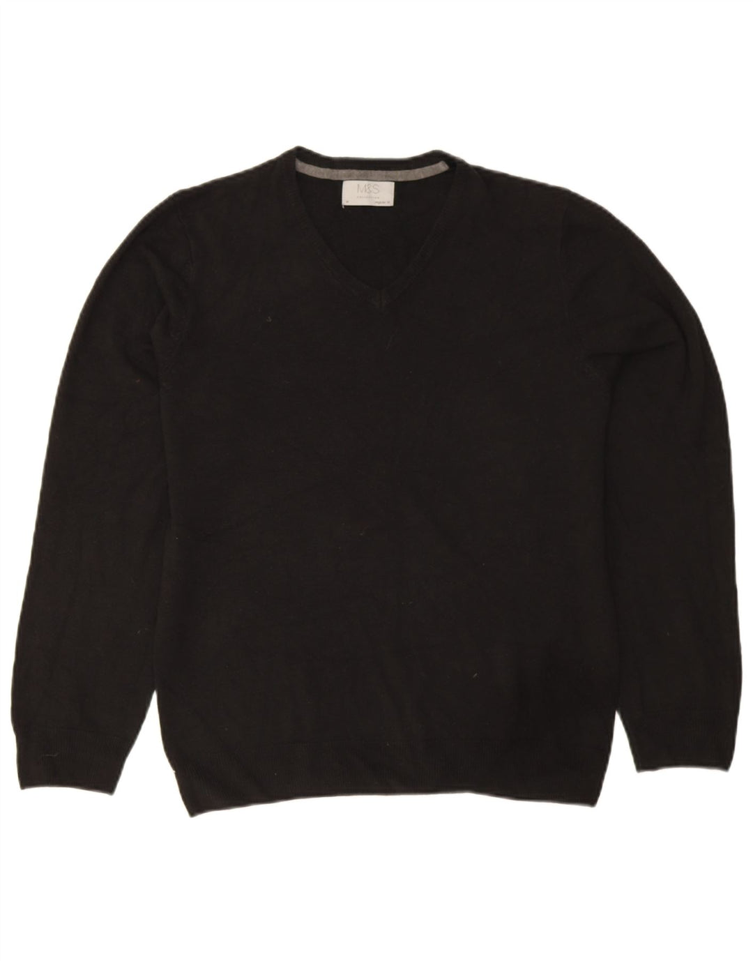 Marks & Spencer Herre Regular Fit V-hals sweater Medium Sort Akryl