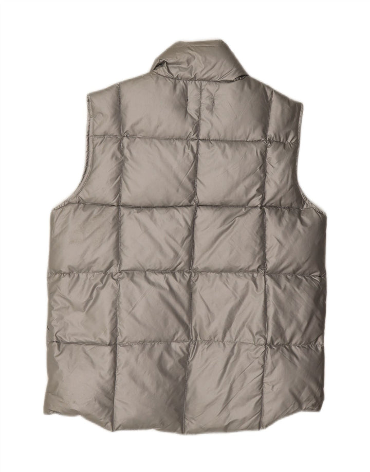 LANDS END Womens Regular Padded Gilet US 10/12 Large Silver Nylon Vintage Lands End and Second-Hand Lands End from Messina Hembry 