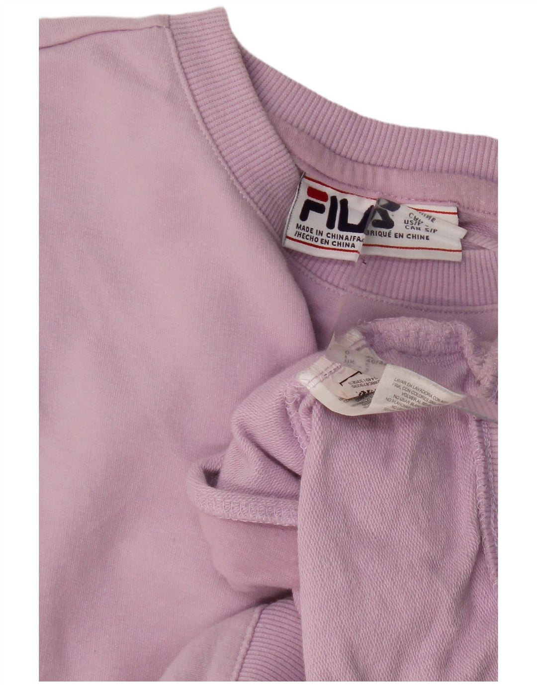 FILA Dame Oversized Sweatshirt Jumper UK 10 Lille Lilla Bomuld