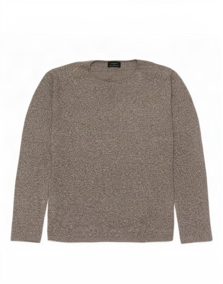 Zara Herre sweater med rund hals, lille grå flækket bomuld