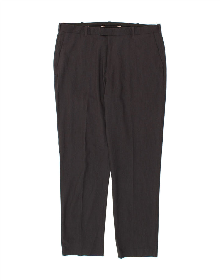 IZOD Mens Slim Suit Trousers W36 L32 Grey Polyester Vintage Izod and Second-Hand Izod from Messina Hembry 