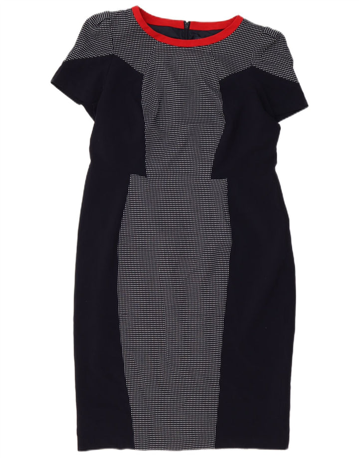 Marks & Spencer Womens Sheath Dress UK 14 Medium Navy Blue Ternet polyester